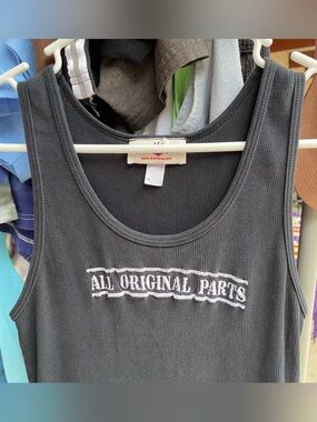 Vintage Y2K Funny Humor All Original Parts Tank Top Black XL Womens